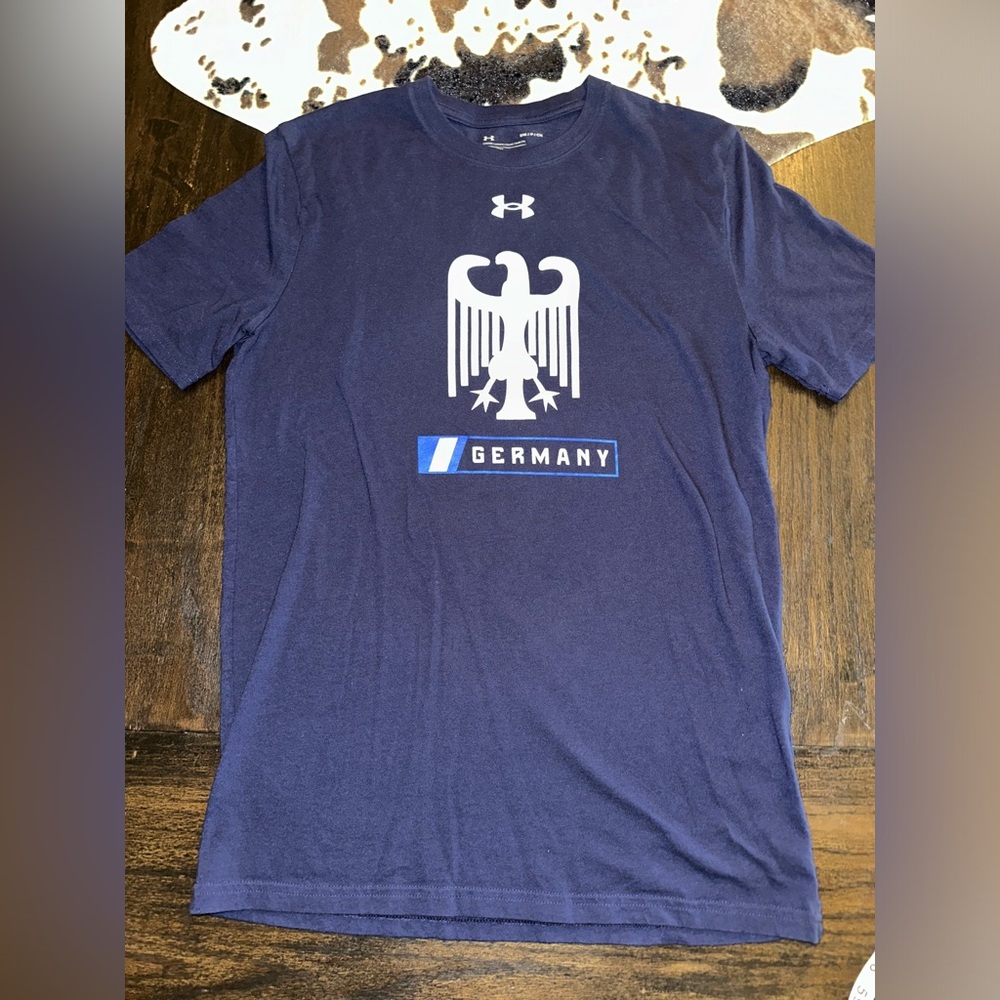 Under Armour Germany Navy Tee Shirt Sz. S